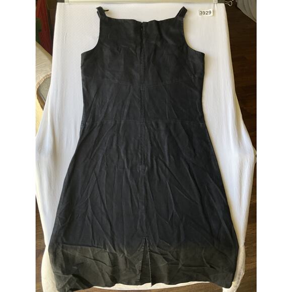 GAP Women Midi Dress Size 6 Black Cotton Linen Sheath Sleeveless Square Neck - Picture 10 of 10
